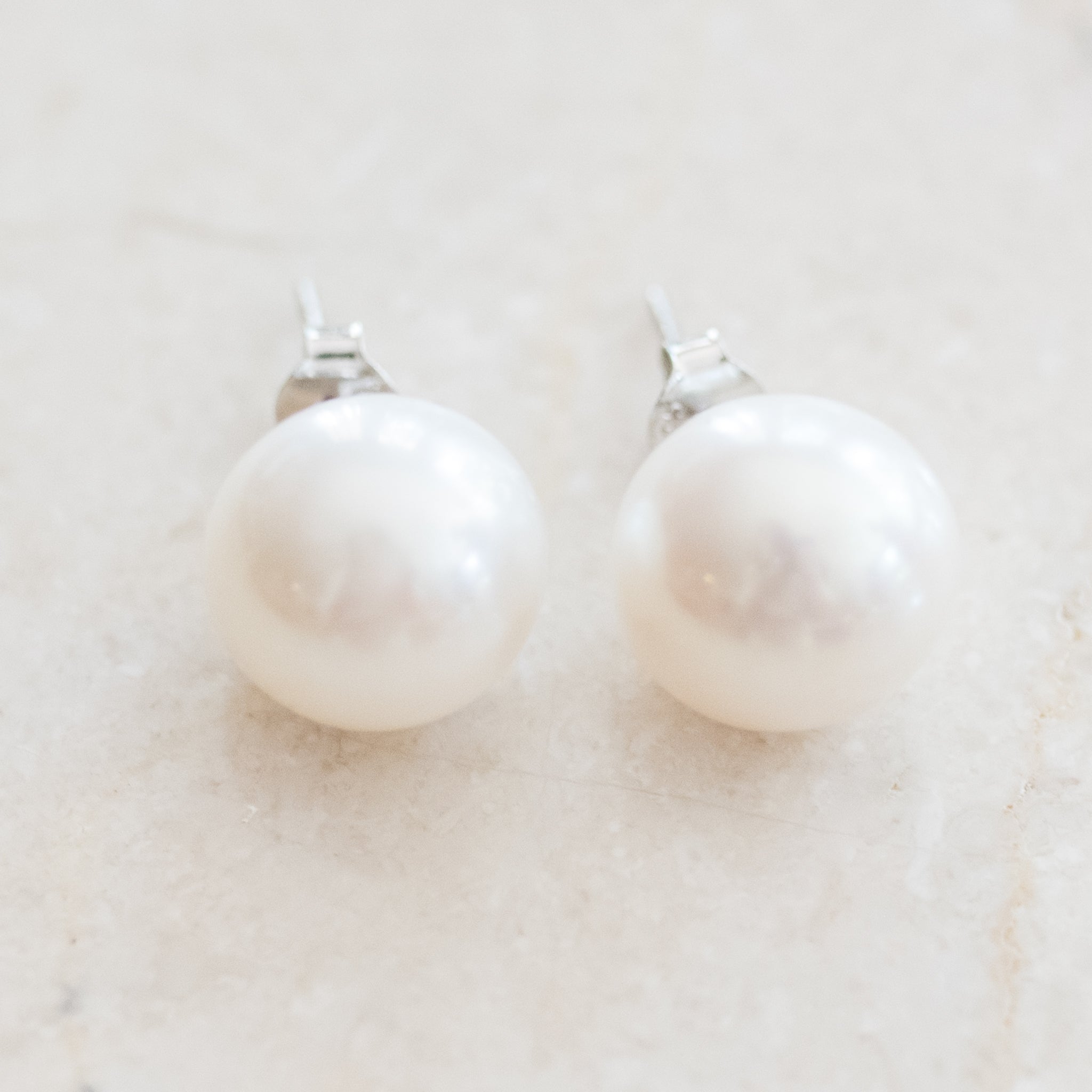 Sparkling American Diamond Pearl Stud Earrings – Putstyle